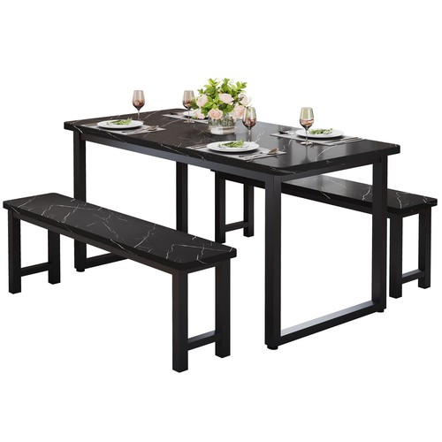 Kitchen Table with 2 Benches, 3 Piece Dining Table Set, Dining Table - Picture 5 of 5