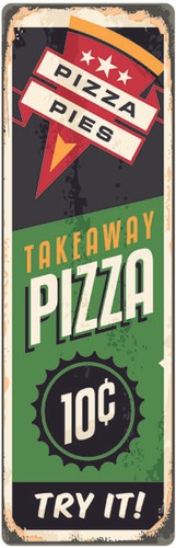 Pizza Metal Signs, Retro Cafe Plaques, Fast Food, Bar - Picture 10 of 12