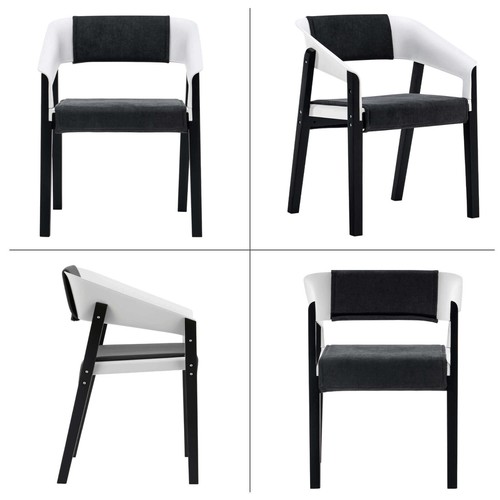 Ivinta Dining Chair with Solid Wood Legs, Plastic Accent Patio Kitchen Chair - Picture 18 of 36