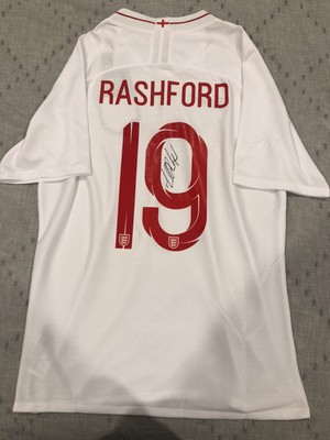 Marcus Rashford Signed Manchester United England Jersey ...