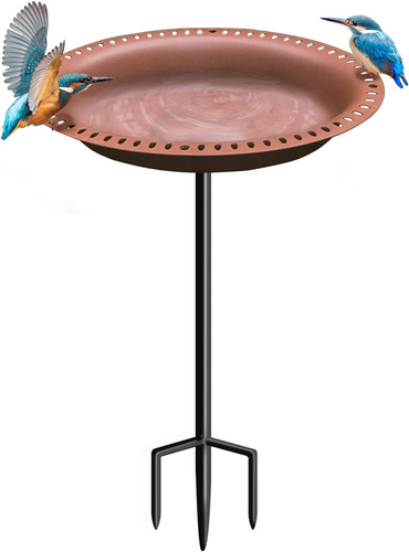 Outdoor Bird Bath Lightweight Garden Birdbaths Freestanding Supports Antique Bir - Picture 9 of 12