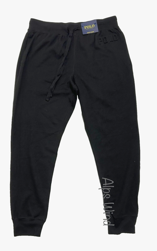Polo Ralph Lauren Men's Hanging Embossed Waffle Pajama Joggers Pants Black SZ.XL - Picture 2 of 8