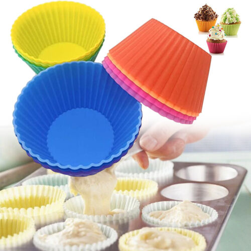 12x bunte Silikon Muffinförmchen Förmchen Becher Muffins Cupcake Backform Form - Bild 3 von 12