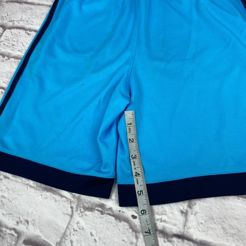 Adidas Athletic Shorts Kids Boys Aqua Blue Drawstring Size Medium - Picture 10 of 10