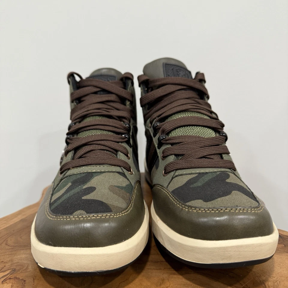 Zapatos deportivos Coogi de cuero envejecido verde camuflaje de caña alta para hombre 8,5 Foto 4 de 4