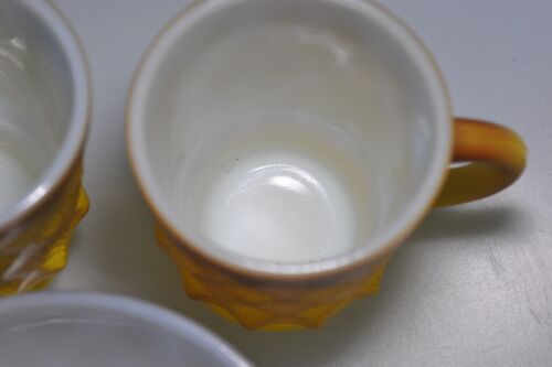 Anchor Hocking Fire King set 2 mugs 2 bowls Kimberly retro gold Cereal SR12 - Picture 14 of 17