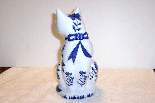 Baum Bros. Formalidades Vintage Grande, Azul, Blanco Floral Gato - Imagen 4 de 7