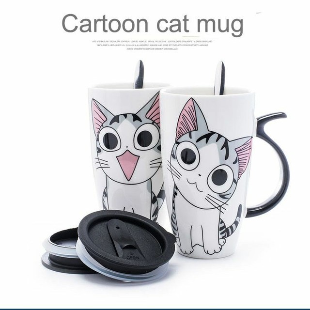 600ml Cute Cat Ceramics Coffee Mug With Lid Large Capacity Animal Mugs creative Drinkware Coffee Tea Cups Novelty Gifts milk cup 600ml Cute Cat Ceramics Coffee Mug With Lid Large Capacity Animal Mugs creative Drinkware Coffee Tea Cups Novelty Gifts milk cup
