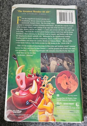 Lot of 6 Vintage VHS Tape The Land Before Time Lion King 1+2 Chicken Run Madelin - Picture 8 of 16