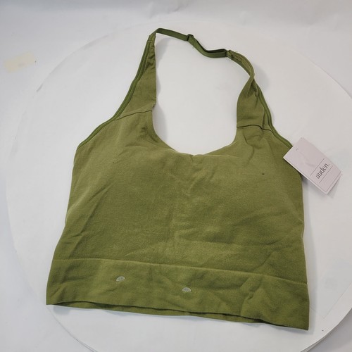 Auden Women's Lightly Lined Halter Bralette Removable Pads Green Size M - Picture 1 of 11