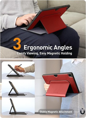 For Galaxy Tab A9 Plus Case Poetic Magnetic Fidget Mount Folio Stand Cover Red - Picture 3 of 6