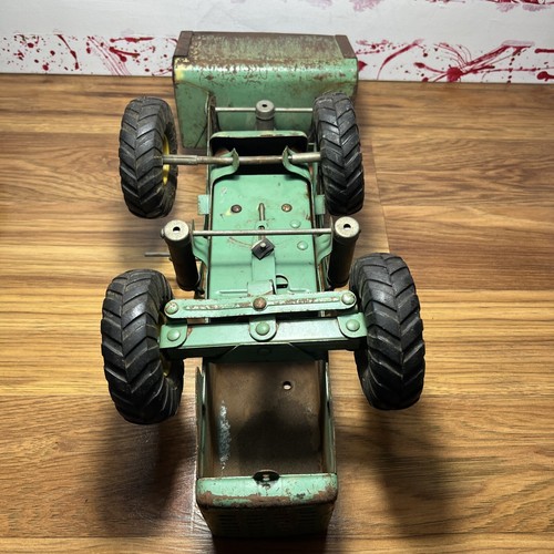 Vintage Hough Nylint Payloader Green Version Pressed Steel Toy Played With - Picture 9 of 11