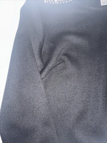 WD NY Top Women’s Black Beaded Long Sleeved Top - Picture 4 of 6