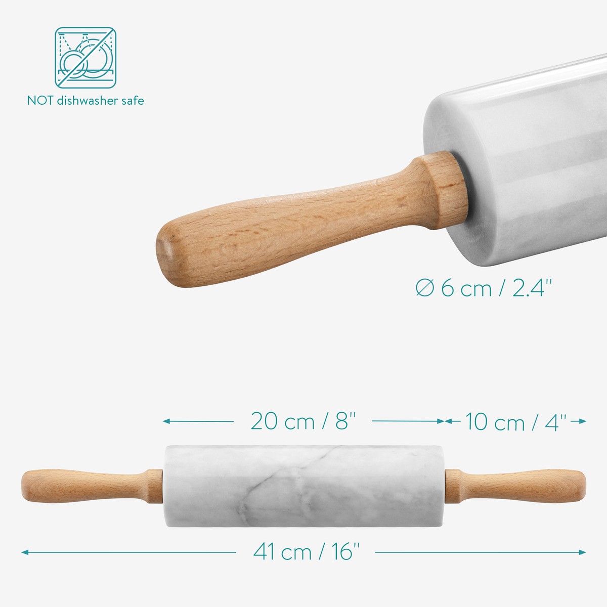Rouleau a Patisserie Silicone, Rouleau à Pâtisserie avec Poignées en Rouleau a Patisserie Silicone, Rouleau à Pâtisserie avec Poignées en