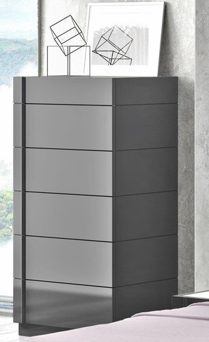 Braga 5PC Bedroom Set Grey Lacquer J&M Furniture - Picture 7 of 8