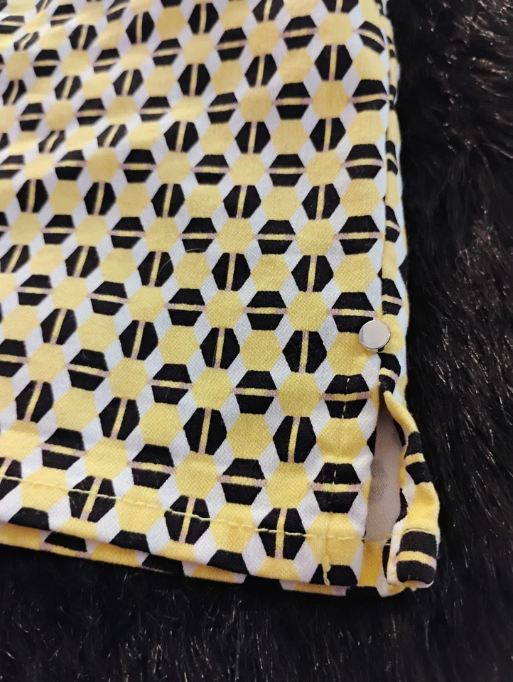 Pantalones Cortos Mujer INC INTERNATIONAL CONCEPT Amarillo Negro Bolsillos Geométricos 8 Foto 4 de 4