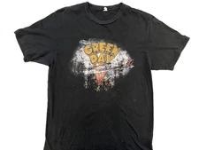 Vintage Green Day Shirt Mens Medium Black Band Rock Concert Graphic Tour 90s