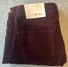 Ann Taylor LOFT Jeans Womens 28/6 Purple Corduroy Skinny Stretch Cord Pants
