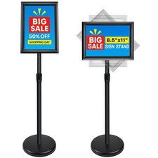 Sign Holder Stand - 8.5x11 Inch Adjustable Floor Standing Sign Stand for Disp...