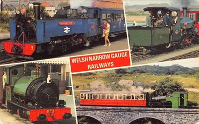 AK - WALES - WALISISCHE SCHMALSPUREISENBAHNEN - MEHRFACHANSICHT - VERSCHICKT 1983