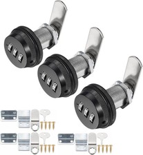 3 Pack Combination Cabinet Cam Lock Password Coded Lock with 1-1/8''Cylinder ...
