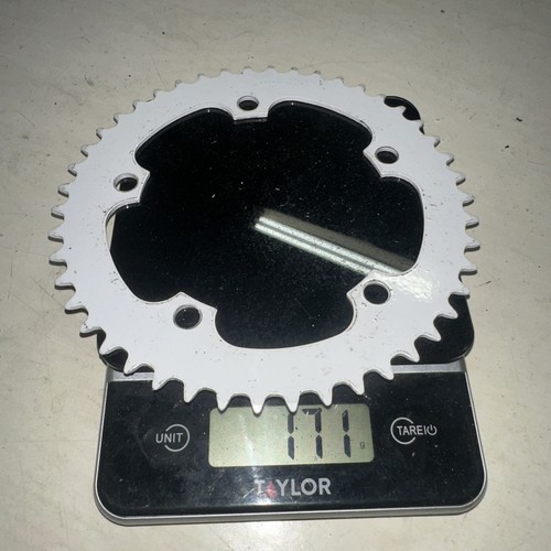 Chainring 46T 46 Tooth White 5 Arm 130 mm BCD Big Ring Replacement Steel Track - Picture 8 of 8