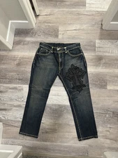 IRA Hoss Jeans Denim leather crosses  Size 36 Rare ! Amazing quality