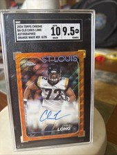 2024 Topps Chrome - Autographs Chris Long #BA-CLO Orange Wave Refractor /25 (AU)