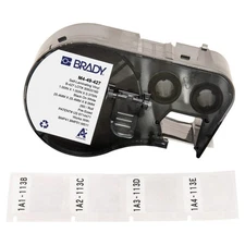 BRADY M4-49-427 Precut Label Roll Cartridge,Clear/White 808DA2