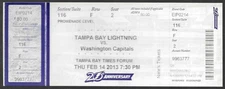 February 14 2013 Tampa Bay Lightning vs Washington Capitals ticket stub