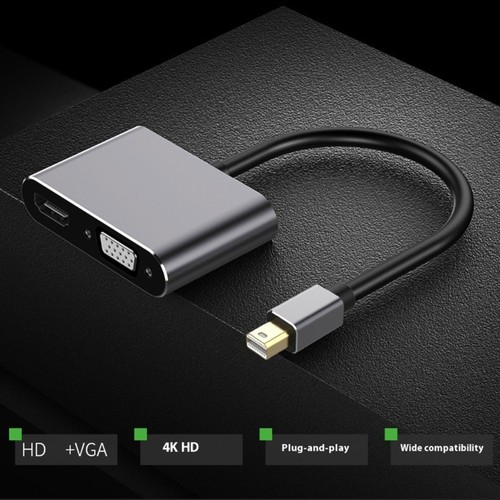 Portable Mini DisplayPort to Hdmis VGA Adapter 4K Converters Plugs And Play - Zdjęcie 7 z 18