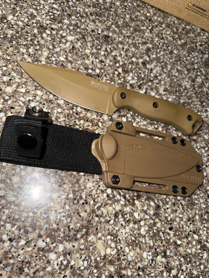 Cuchillo de hoja fija KA-BAR BK18 Becker Harpoon 4,625" (MARRÓN) con funda Celcon®*Nuevo* Foto 3 de 4