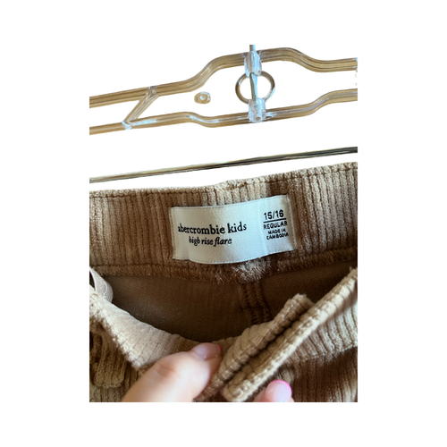 Abercrombie Kids Girls' Flare Tan Corduroy Pants Size 15/16 Inseam 23.5" - Picture 4 of 4