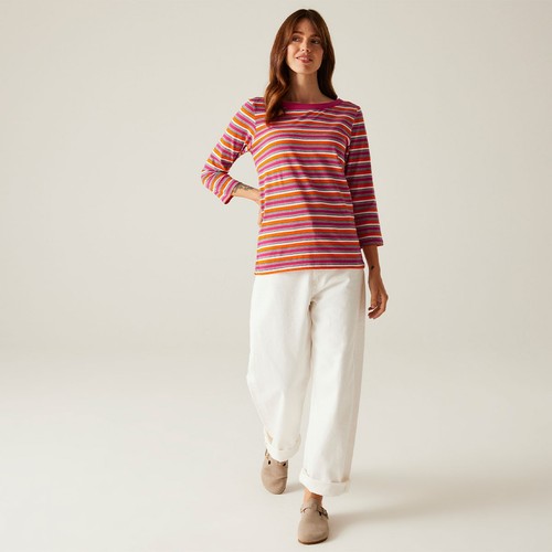 Regatta Women's Bayletta Tee II - Pink Fusion/Multi Stripe - Picture 2 of 7