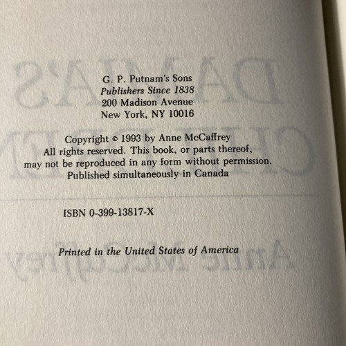 3 Anne McCaffrey Tower & Hive Set The Rowan Damia’s Children HBDJ Book Lot SciFi - Bild 21 von 23