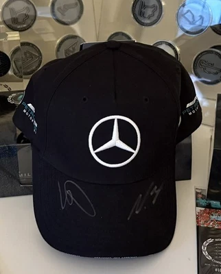 Mercedes Formula One team Cap (signed by Lewis Hamilton + valtteri Bottas) +tags - Image 1 of 4
