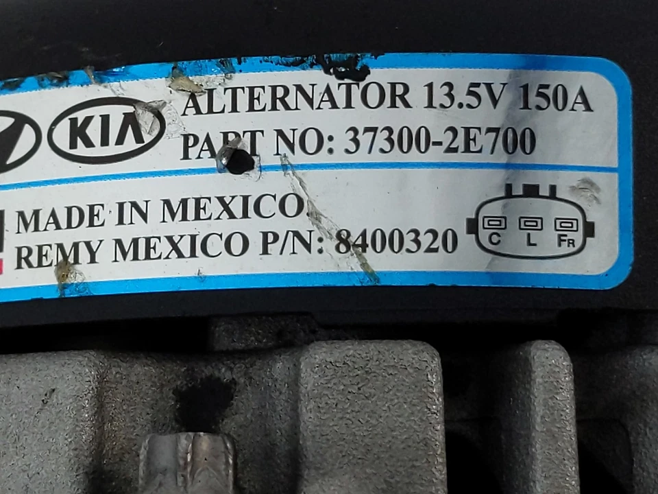 Hyundai Elantra 2011 alternador generador conjunto de carga motor fabricante original W8MQV Foto 2 de 4