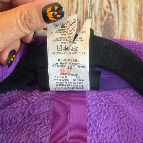 Patagonia Women’s Polartec Fleece Vest Purple Full Zip Pockets Size Medium - Picture 13 of 14