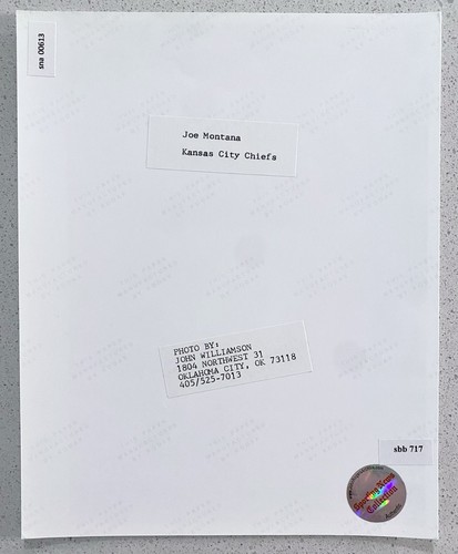 1993-94 Joe Montana "The Chiefs Era in Motion" Type 1 Original Photo - Picture 2 of 2