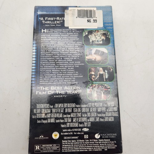 Enemy of the State Sealed VHS 1999 Will Smith Gene Hackman Rated R Thriller USA - Picture 3 of 6