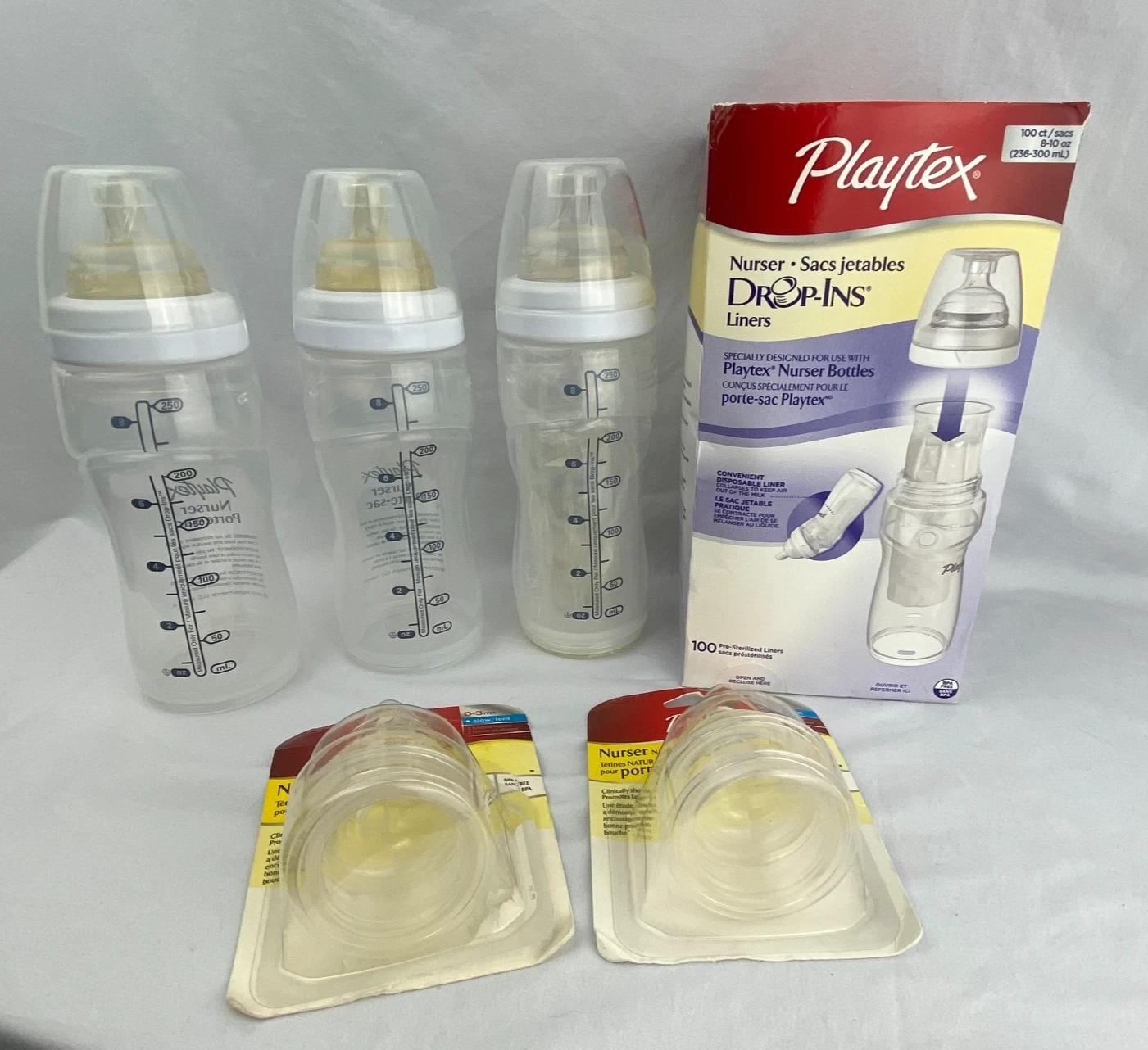 PLAYTEX Drop In Nurser Set - 3 Bottles, 7 Nipples, 101 Liners 2013