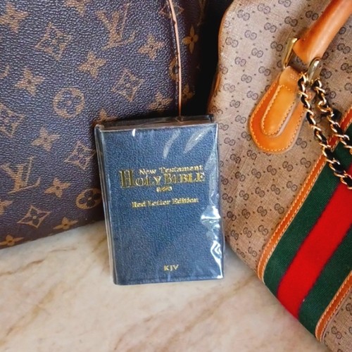 Mini BIBEL KJV schwarz Blattgold PERFEKTE kleine Handtasche kleines Buch Geschenkidee - Bild 3 von 6