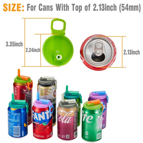 4-pack 4 Color Soda Can Lids with straw, Soda Can Covers with Silicone straw ... - Picture 5 of 5