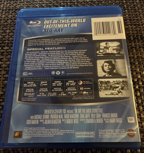 Der Tag, an dem die Erde stillstand (1951) Blu-Ray DVD 2008 Release Oop 20th Century - Bild 2 von 3