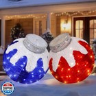 BRIGHTDECK 2 Pcs Outdoor Christmas Ornaments, Lighted Pop-Up Outdoor Holiday 