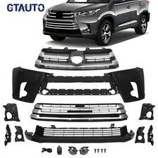 For 2017- 2019 Toyota Highlander Front Bumper Cover Fascia & Grille Assembly Kit