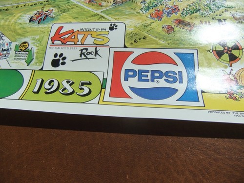 1985 Whimsical Yakima WA Centennial Wall Map Poster Produced by KATS/KIT Radio - Picture 4 of 16
