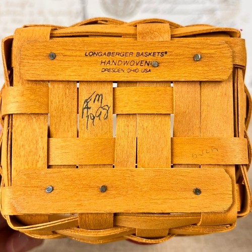Longaberger 1998 Fathers Day Finders Keepers Basket with Liner, Lid, Protector - Picture 7 of 7