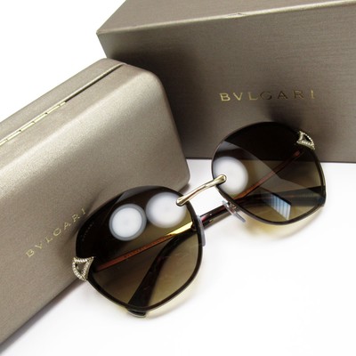 BVLGARI サングラス ブラウン BVLGARI sunglasses, metal, brown x gold, women's, [used