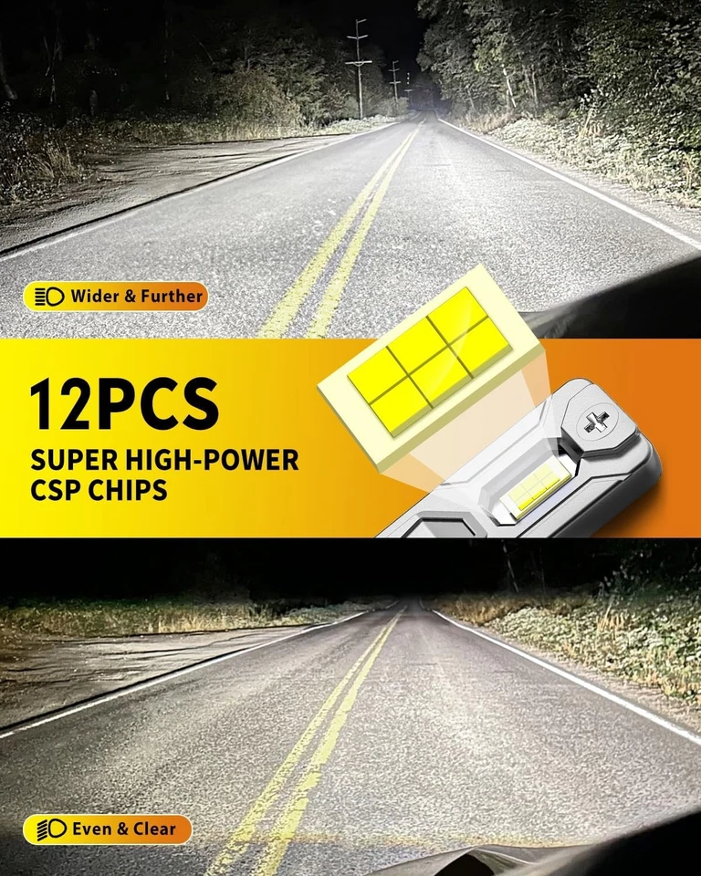 Fahren H11/H8/H9/H16 LED Headlight Bulbs High/Low/Fog Driving Light Beam 33000LM - Image 4 of 4